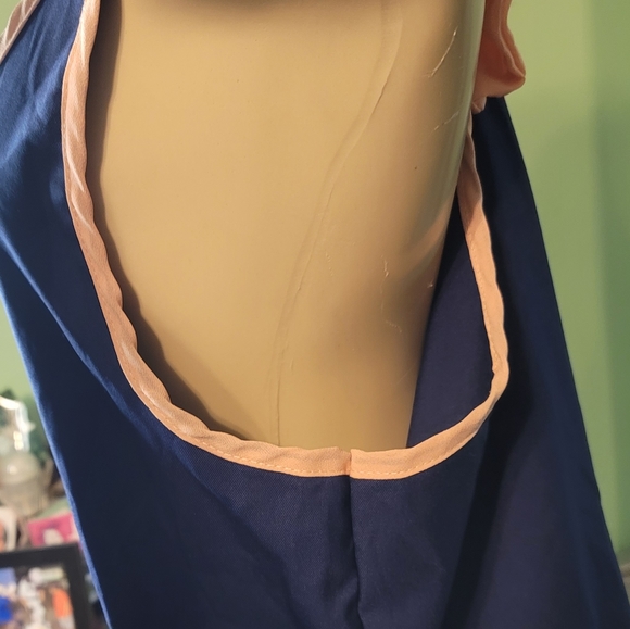 Vague Fashion Blue Long top with Pink Trim & Bow on Back - Picture 11 of 12